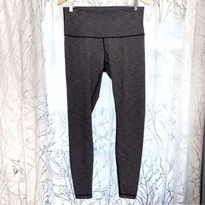 Lululemon Heathered black gray high times waisted rise tight leggings pant 31”